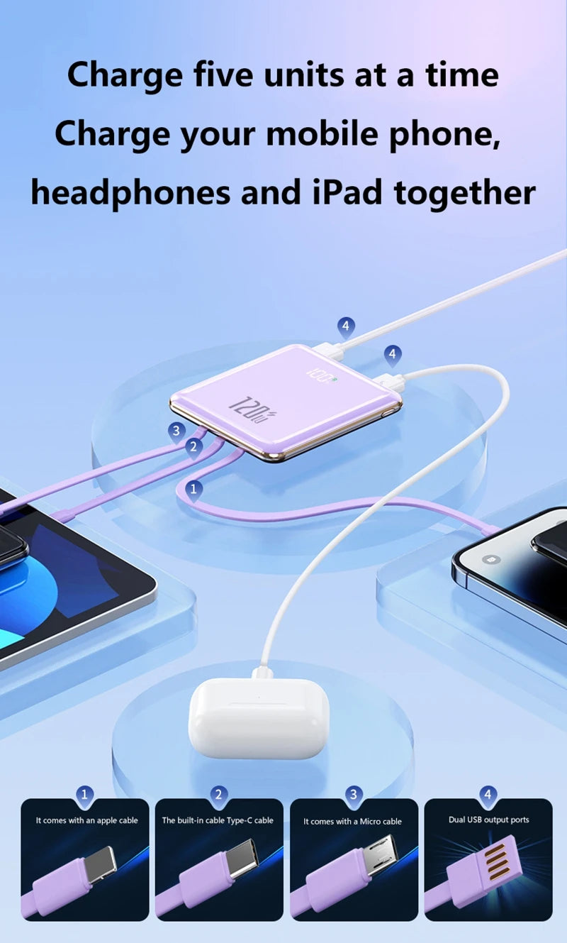 Portable Power Bank with 4 Built-in Cables - 50000mAh Tidesmit Tidesmit