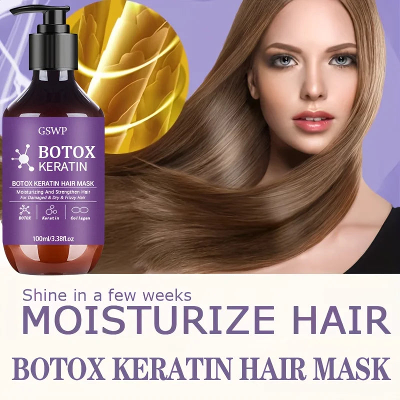 GSWP Botox Keratin Hair Mask by Tidesmit for damaged hair: moisturizing treatment to reduce frizz and split ends.
