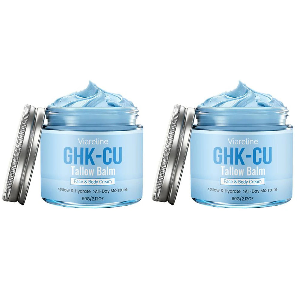 GHK-CU Copper Peptides Beef Tallow Cream Manuka Honey Blue Balm Face Body Moisturizer for Mature Dry Sensitive Skin Care