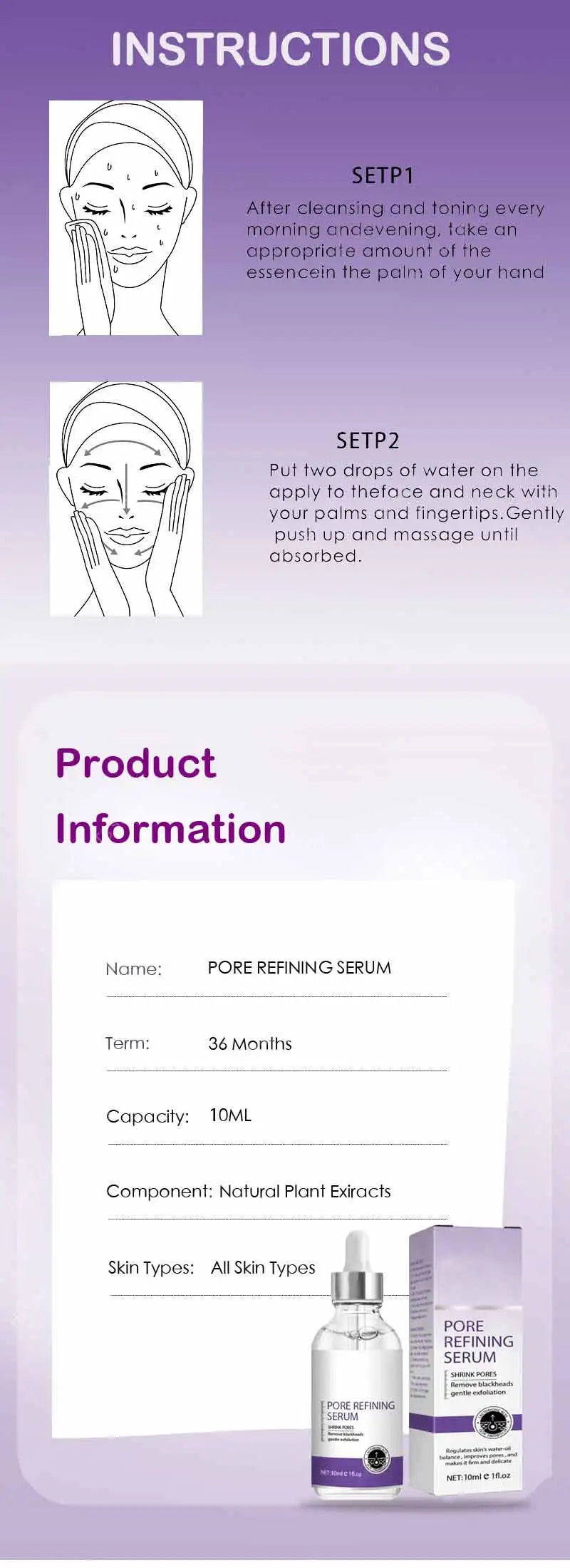 Pore Shrinking Serum for Face - Tightening Formula by Tidesmit Scrubs Treatments Tidesmit