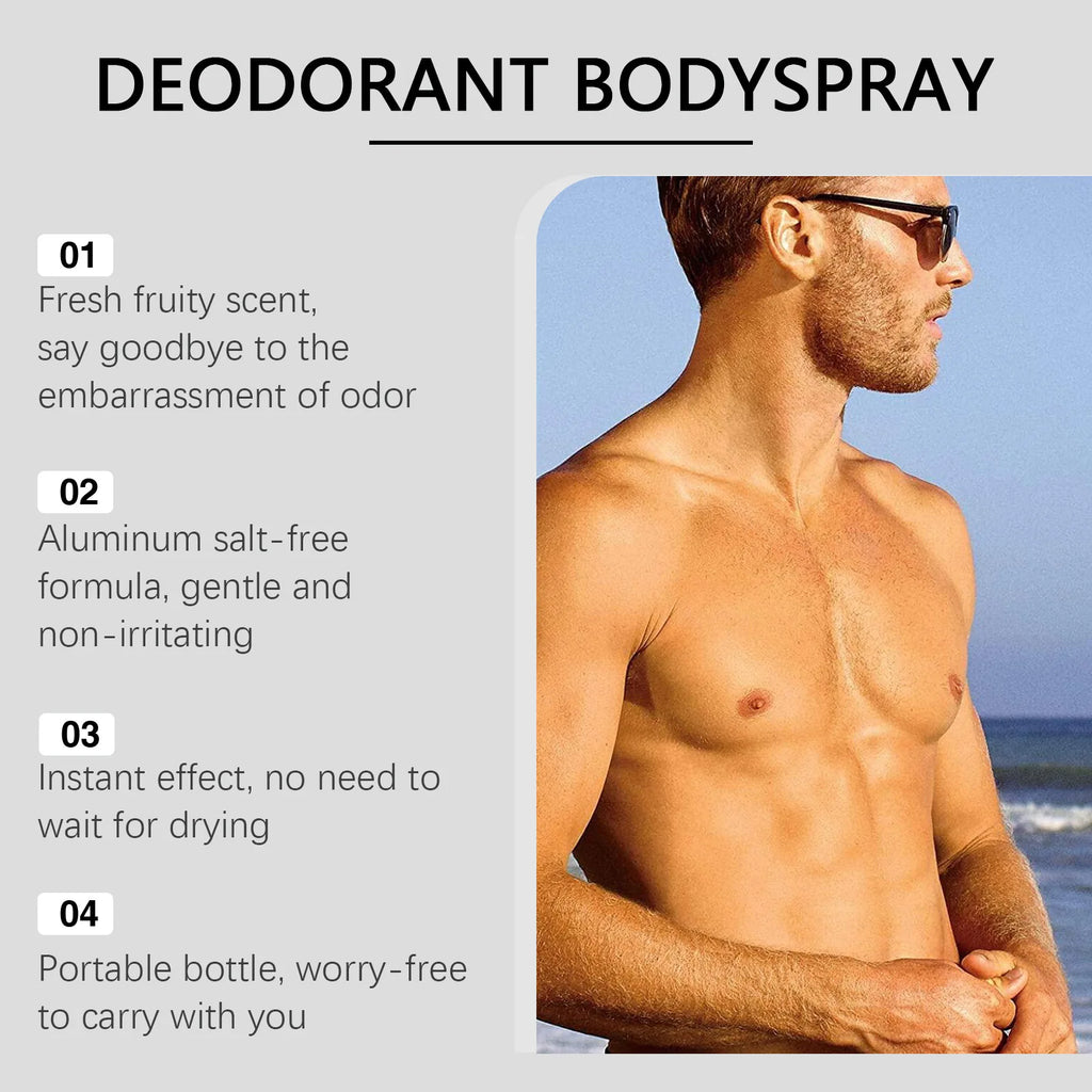 Tidesmit East Moon fruity underarm deodorizing spray for sweat elimination and body odor removal for men