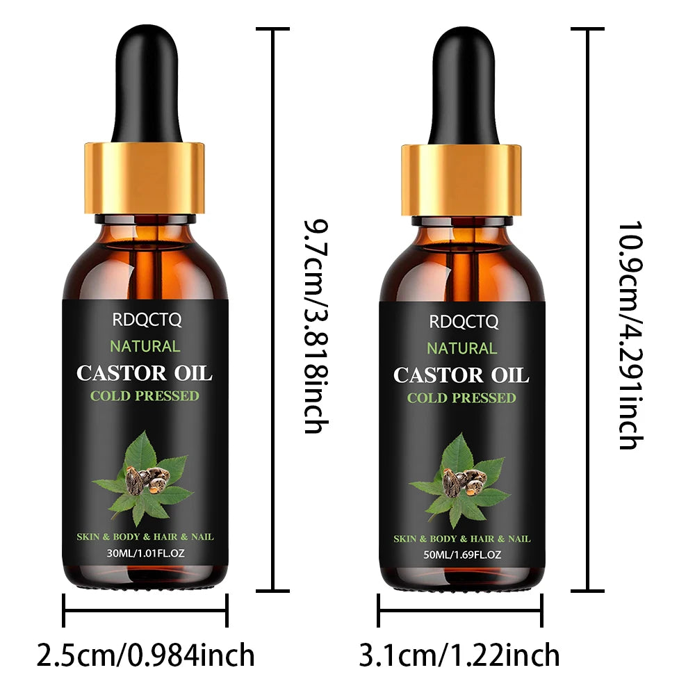 Organic Castor Oil Cold Pressed - Natural Moisturizer for DIY Skin Care & Hair Treatment Natural Carrier Oil