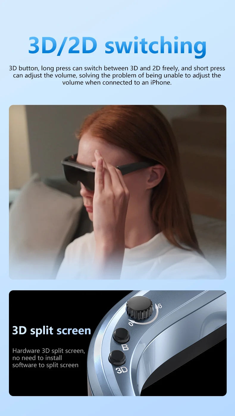 4K VR Smart Glasses with Myopic Adjustment - All-in-One 3D Headset Tidesmit
