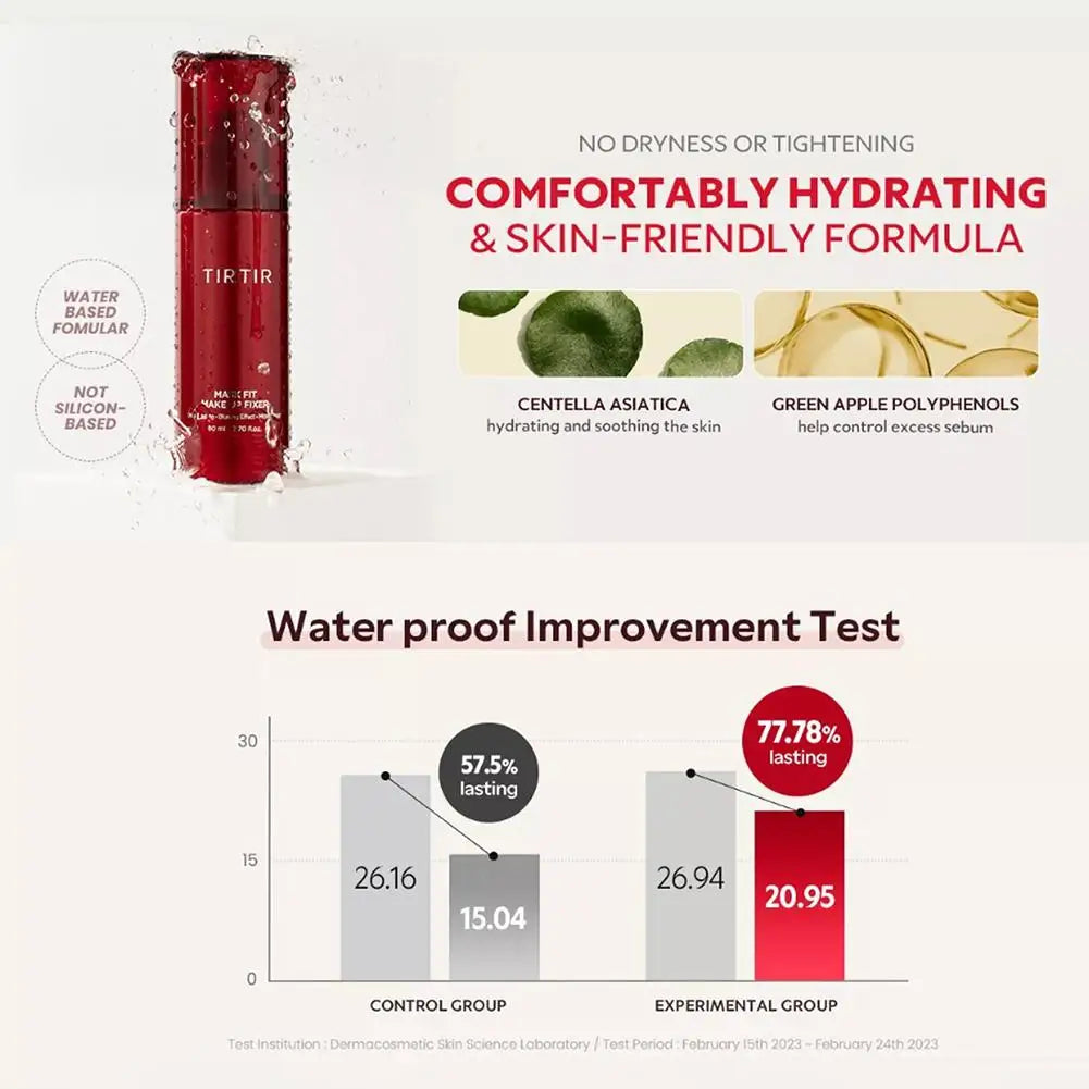 Tidesmit long lasting oil control setting spray for makeup for a waterproof matte finish facial mist detail view