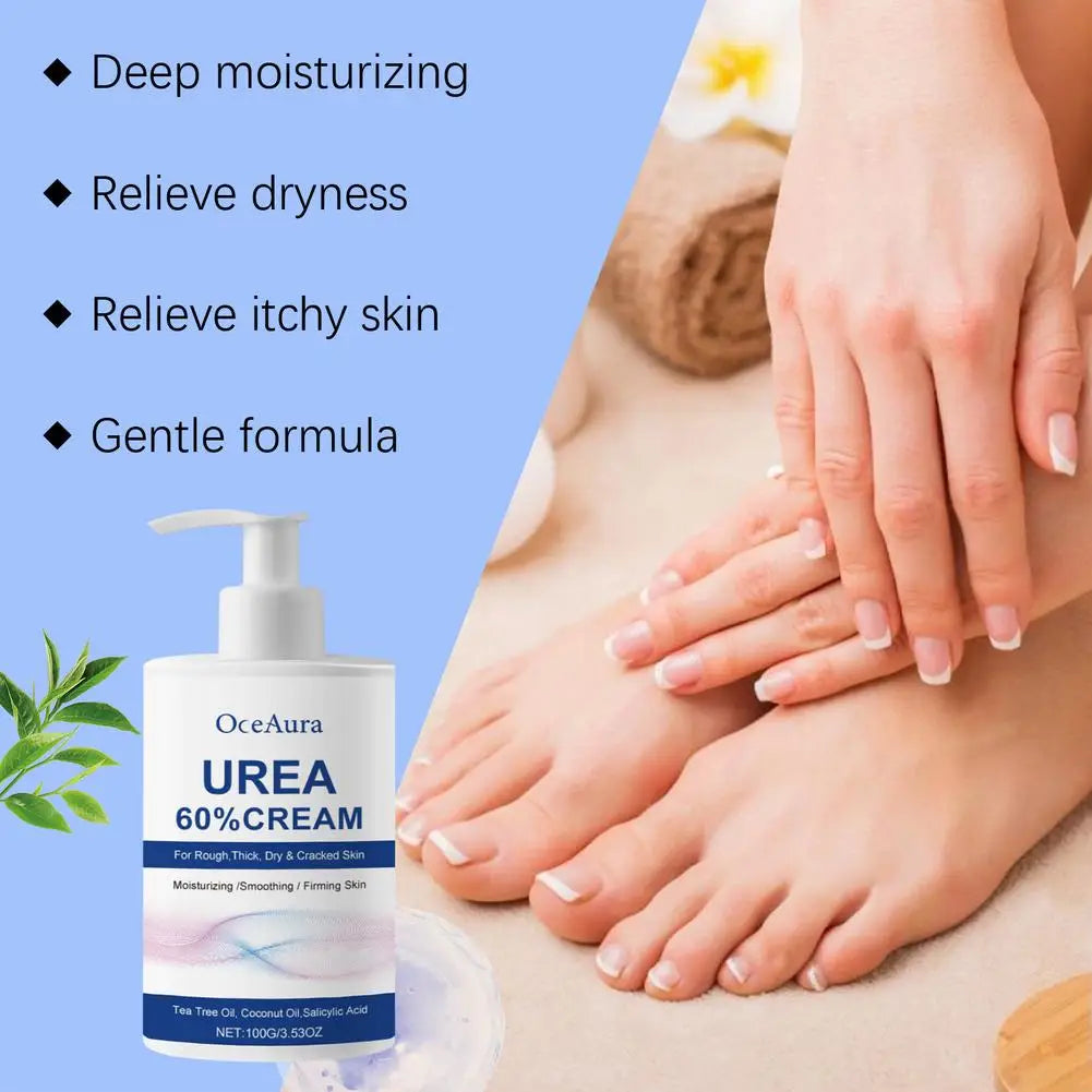 Urea 60% Cream for Cracked Heels - Professional Deep Foot Repair Scrubs Treatments Tidesmit