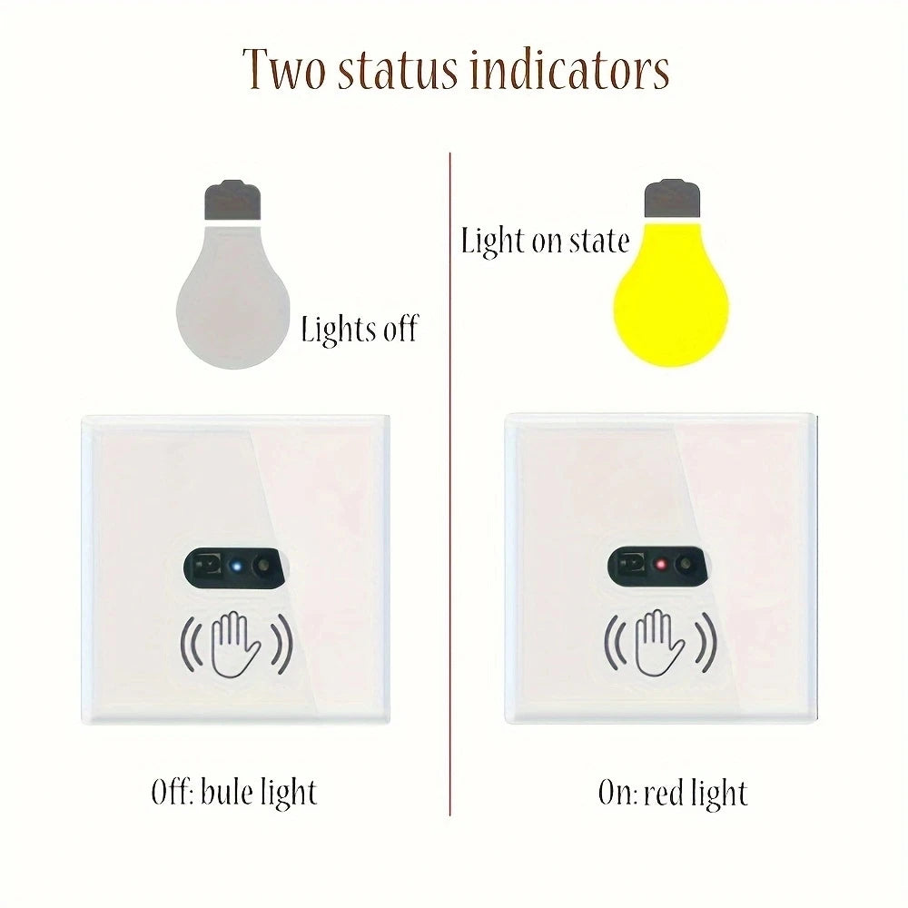 Infrared Sensor Wall Switch Touchless Smart Glass Panel 110V-220V Tidesmit