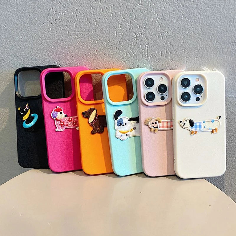 3D Cartoon Dog Phone Case - Shock-Absorbing Cover for iPhone Series Tidesmit
