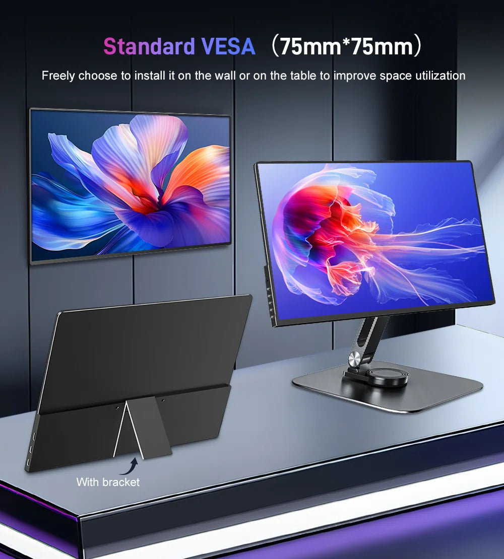 FORZOLA 16" 2K OLED Portable Monitor 120hz Gaming Display 100% DCI-P3 Laptop External Screen USB-C HDMI For Mac PC Mobile Phone
