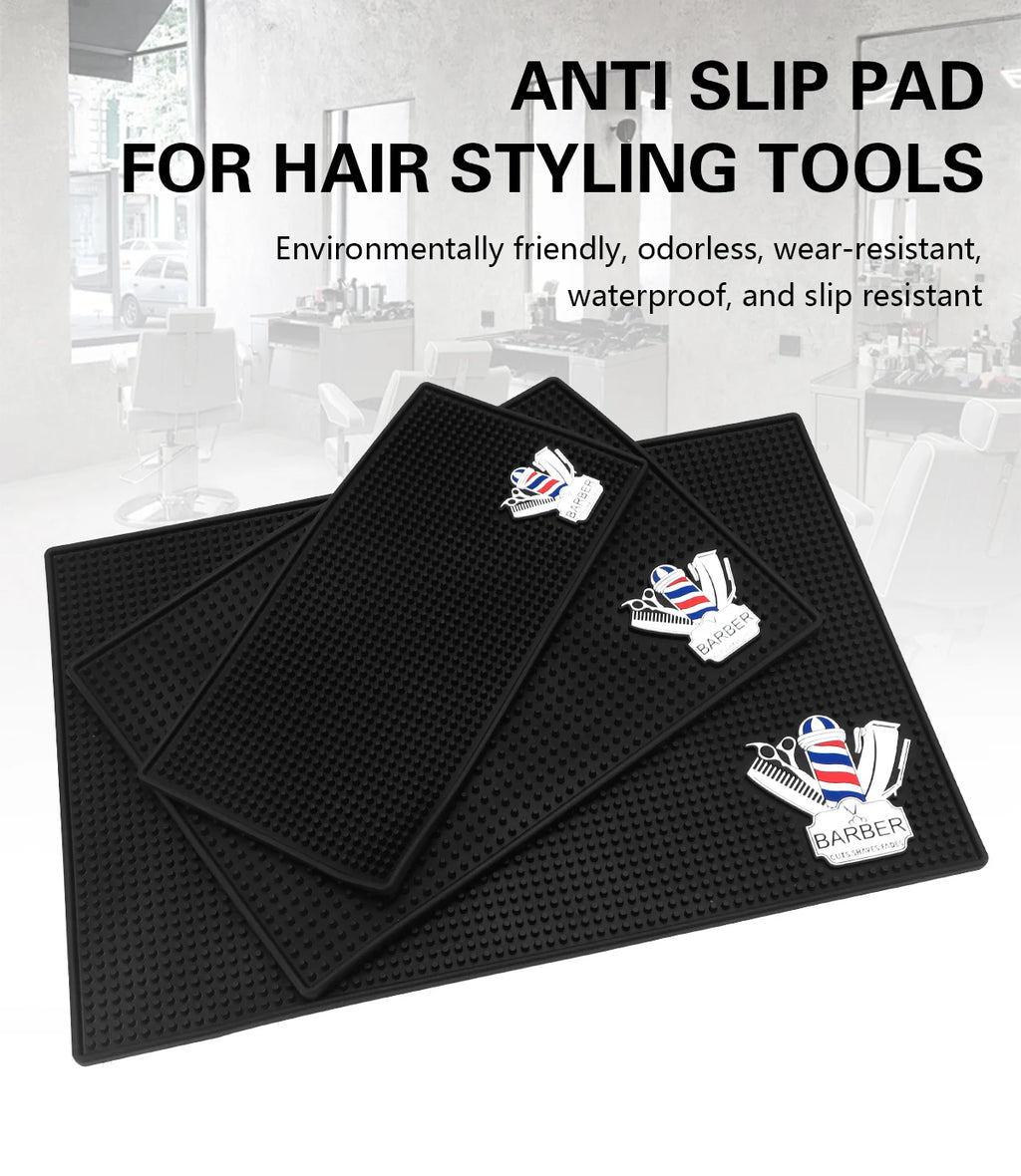 Barber Station Mat | Non-Slip Heat-Resistant Hair Tool Organizer Massage Chairs Tidesmit