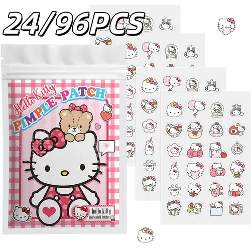 Hydrocolloid acne patch set with Hello Kitty themed package, 24/96 pcs