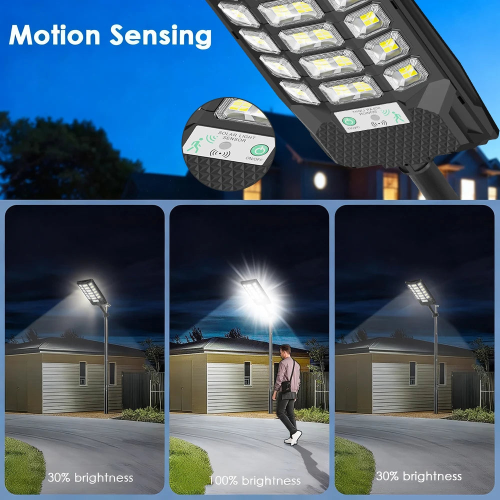 600W Powerful Solar Light Outdoor Solar Street Light 3600mah Waterproof Automatic Dusk to Dawn Street Light For Garage Garden