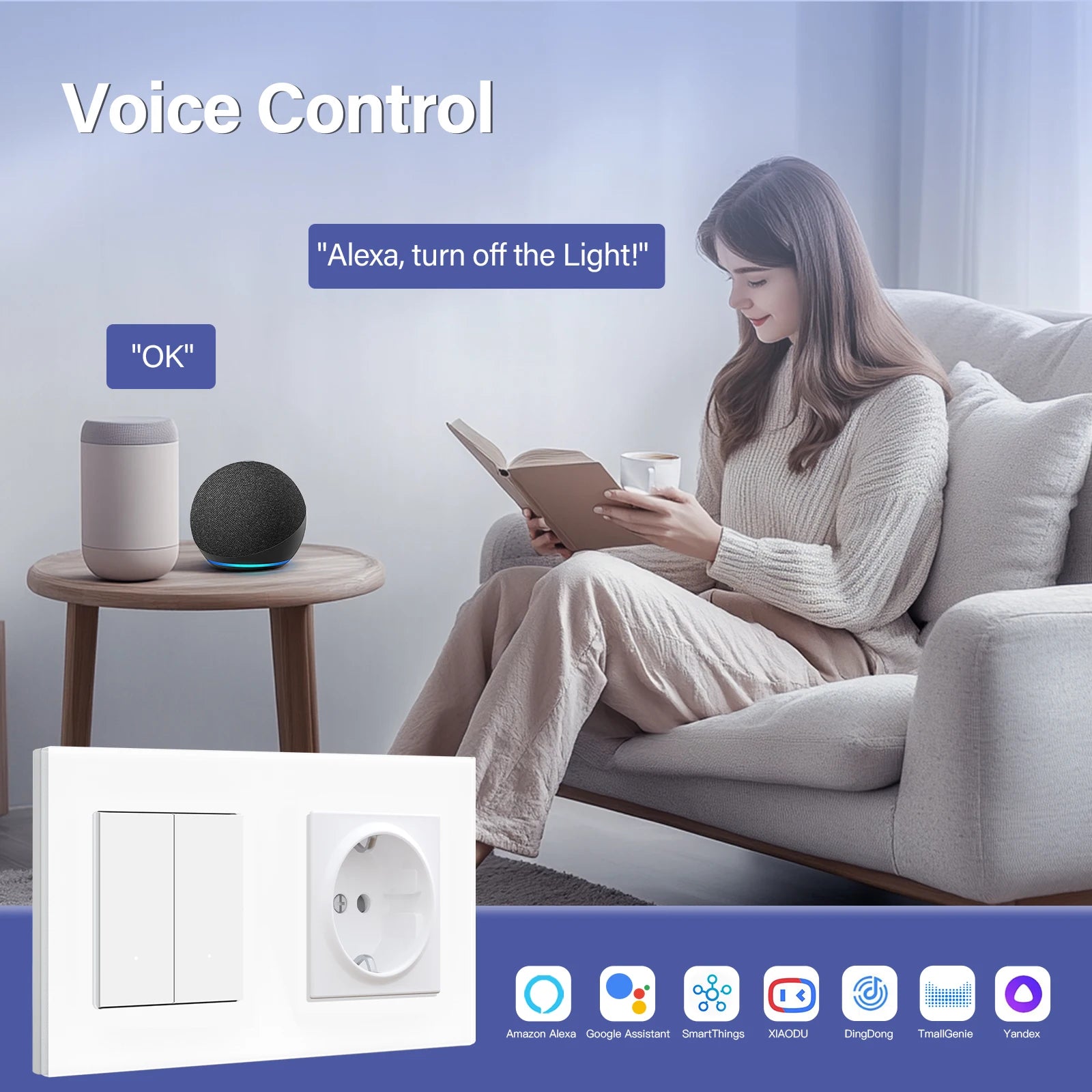 Zigbee Smart Light Switch with USB-C Port - EU Standard | Tidesmit Tidesmit