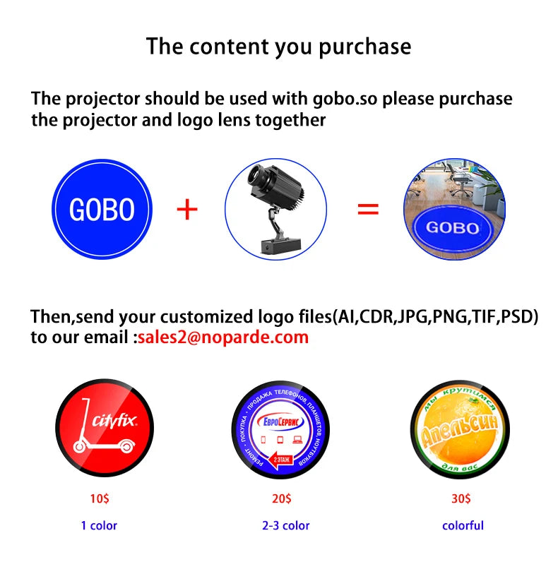 Custom Avatar Gobo Advertising Outdoor Lights IP67 Waterproof Rotating LED Logo Projector for Storefront & Shop Entrance Floor