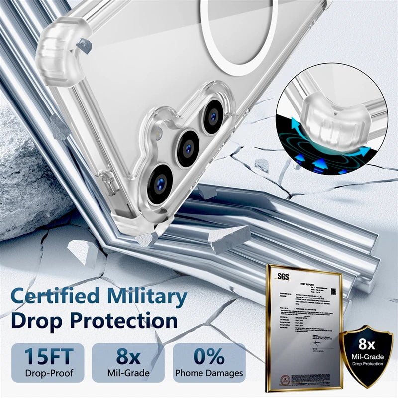Samsung Galaxy S25 Ultra Magnetic Case | Shockproof Clear Cover Tidesmit