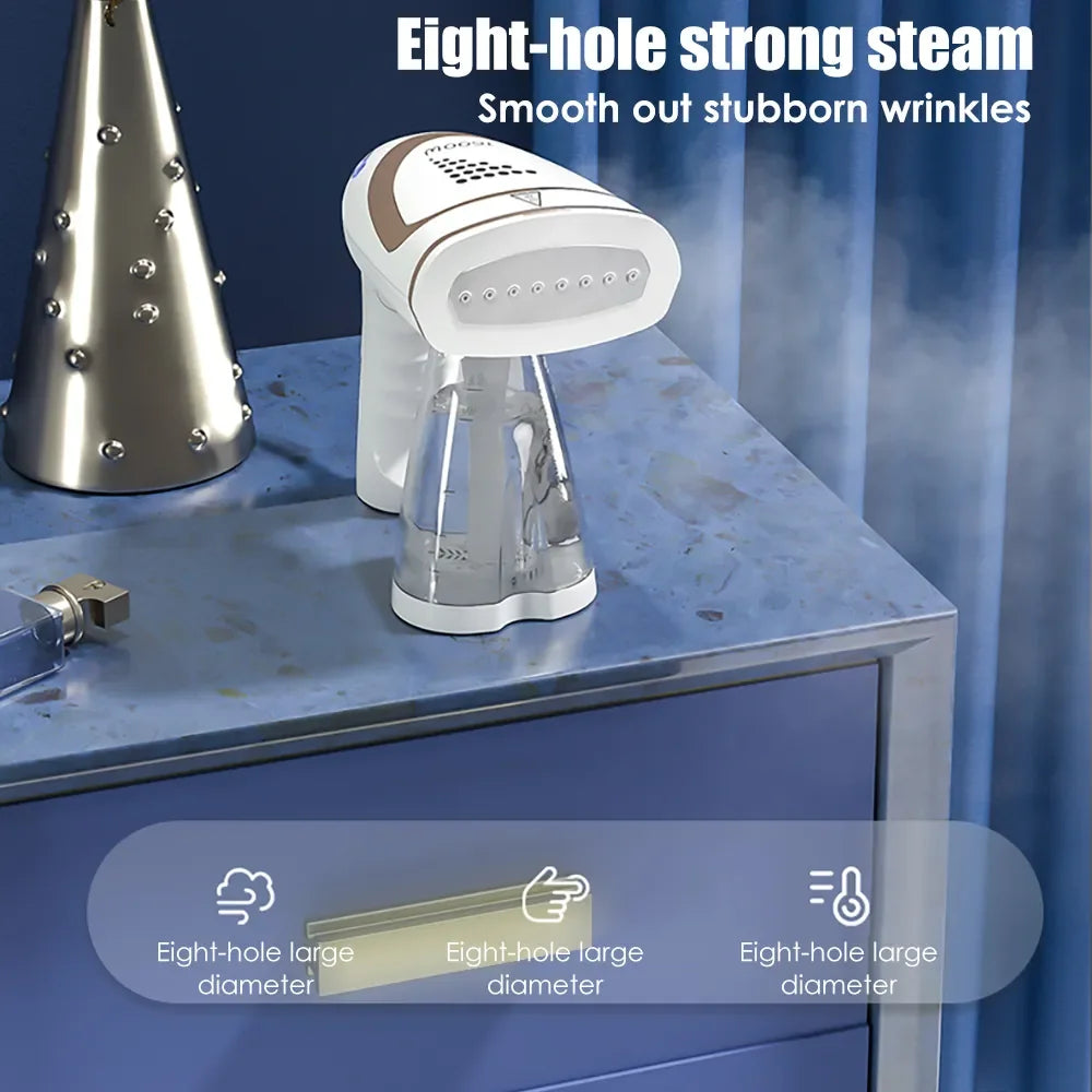 Tidesmit 1600W portable foldable garment steamer shown from a side angle highlighting its compact travel design.