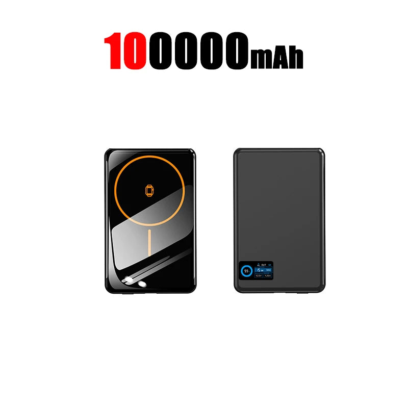 Magnetic Fast Charging Power Bank 50000mAh - Portable USB-C Battery Pack Black 100000mAh Tidesmit
