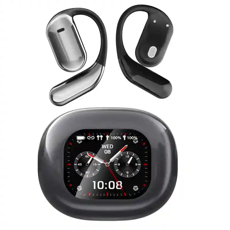 AI Language Translation Earbuds with LCD Touch Case - Tidesmit Black Tidesmit