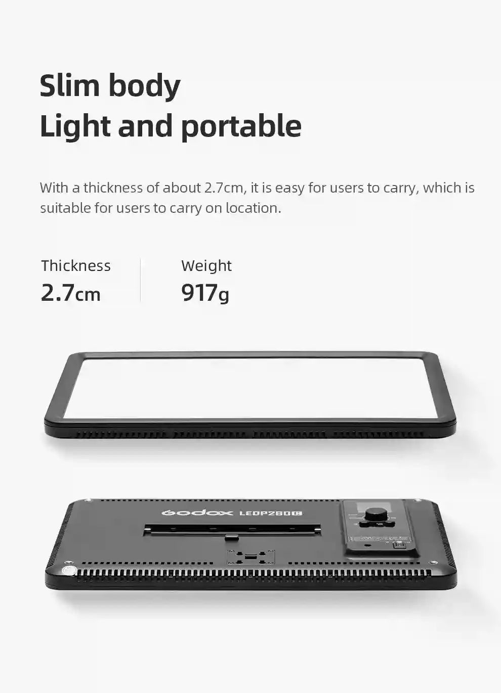 Godox LEDP260C LED Video Light Panel | Adjustable Color Temperature 3300-5600K Tidesmit