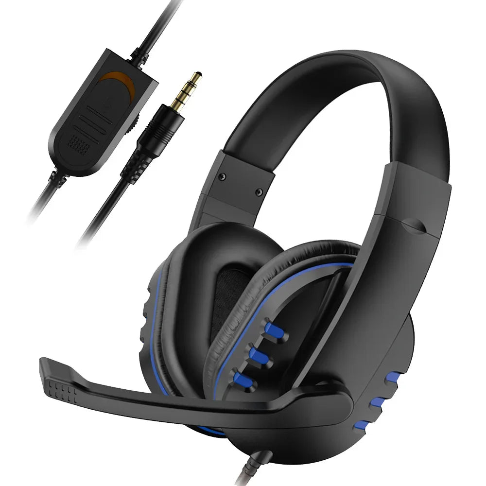 Tidesmit Wired Gaming Headset with Microphone for PC and PS4, Blue Tidesmit