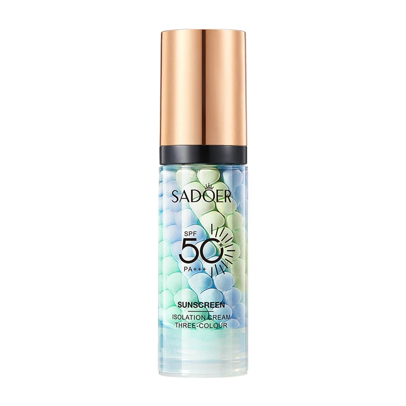 Tidesmit tri-color makeup primer foundation 40g texture close-up showing color correcting cream for natural base