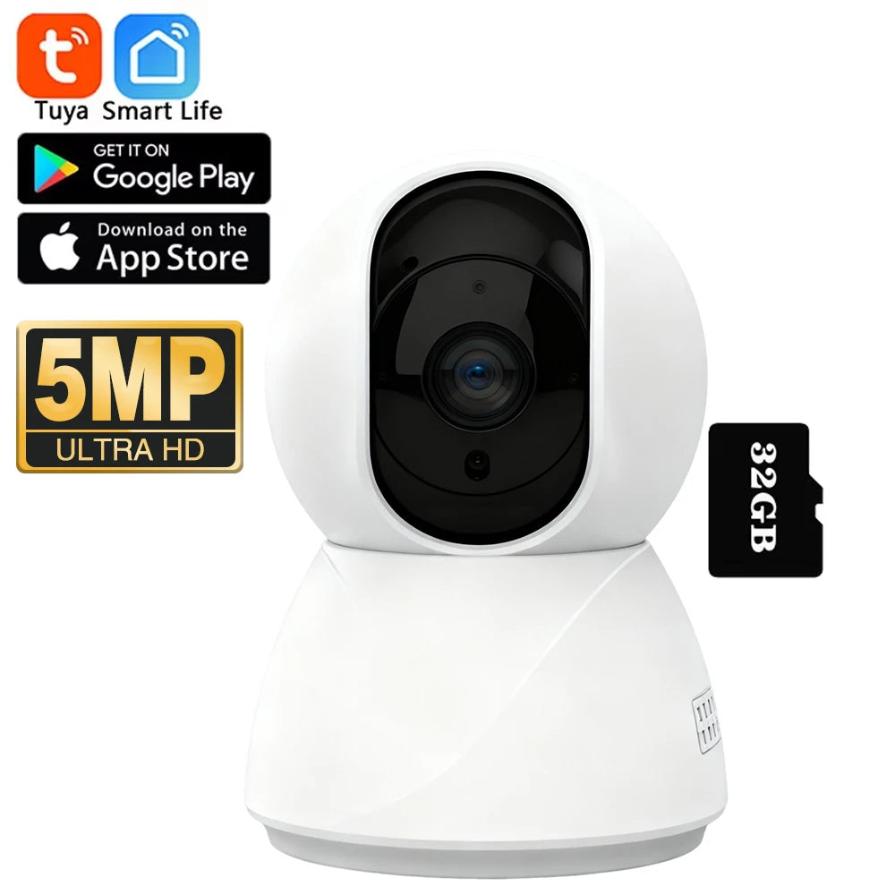 5MP 2K Tuya Smart Mini WiFi IP Camera Indoor Wireless Surveillance Auto Tracking Of Human Home Security CCTV Baby Pet Monitor