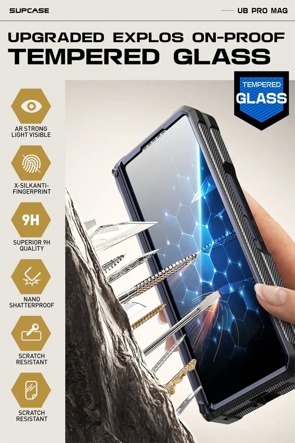 Samsung Galaxy Z Fold 6 Rugged Case with Screen Protector Tidesmit