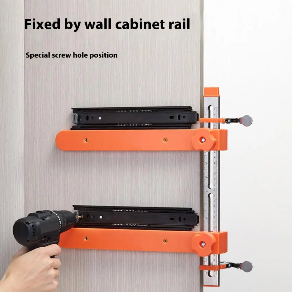 Double Axis Magnetic Drawer Slide Installation Jig - Cabinet Drawer Slide Mounting Template Positioning Tool for Hole Drilling