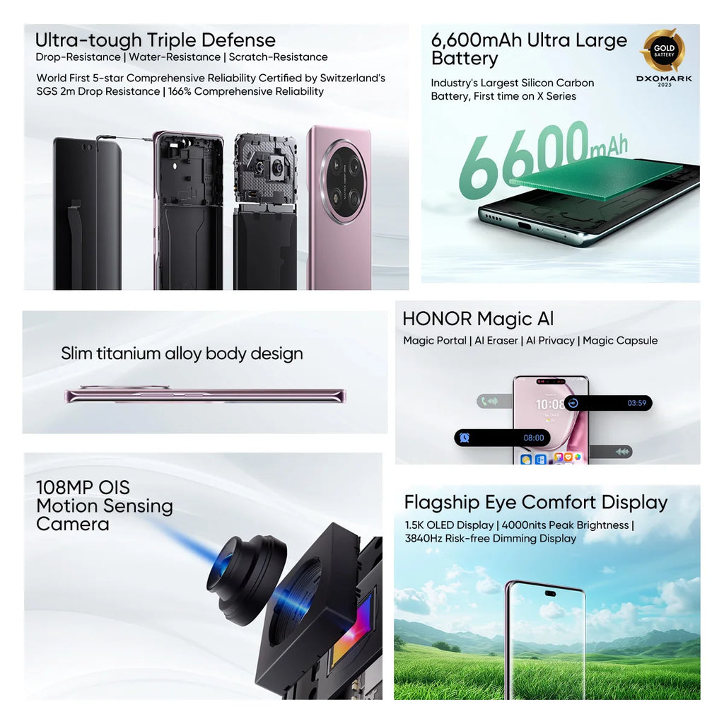 HONOR X9c 5G Global Version Smartphone Snapdragon 6 Gen 1 6.78" AMOLED Display 108MP OIS+5MP 66W SuperCharge 6600mAh MagicOS 8.0