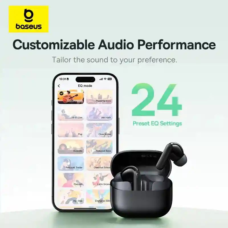Tidesmit Wireless Headphones - 43dB Active Noise Cancellation, Black/White Tidesmit