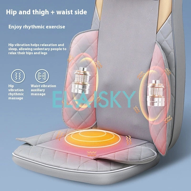 Heated Lumbar Electric Massager - Deep Tissue Relief - Gray & Blue Back Massage Instrument Tidesmit