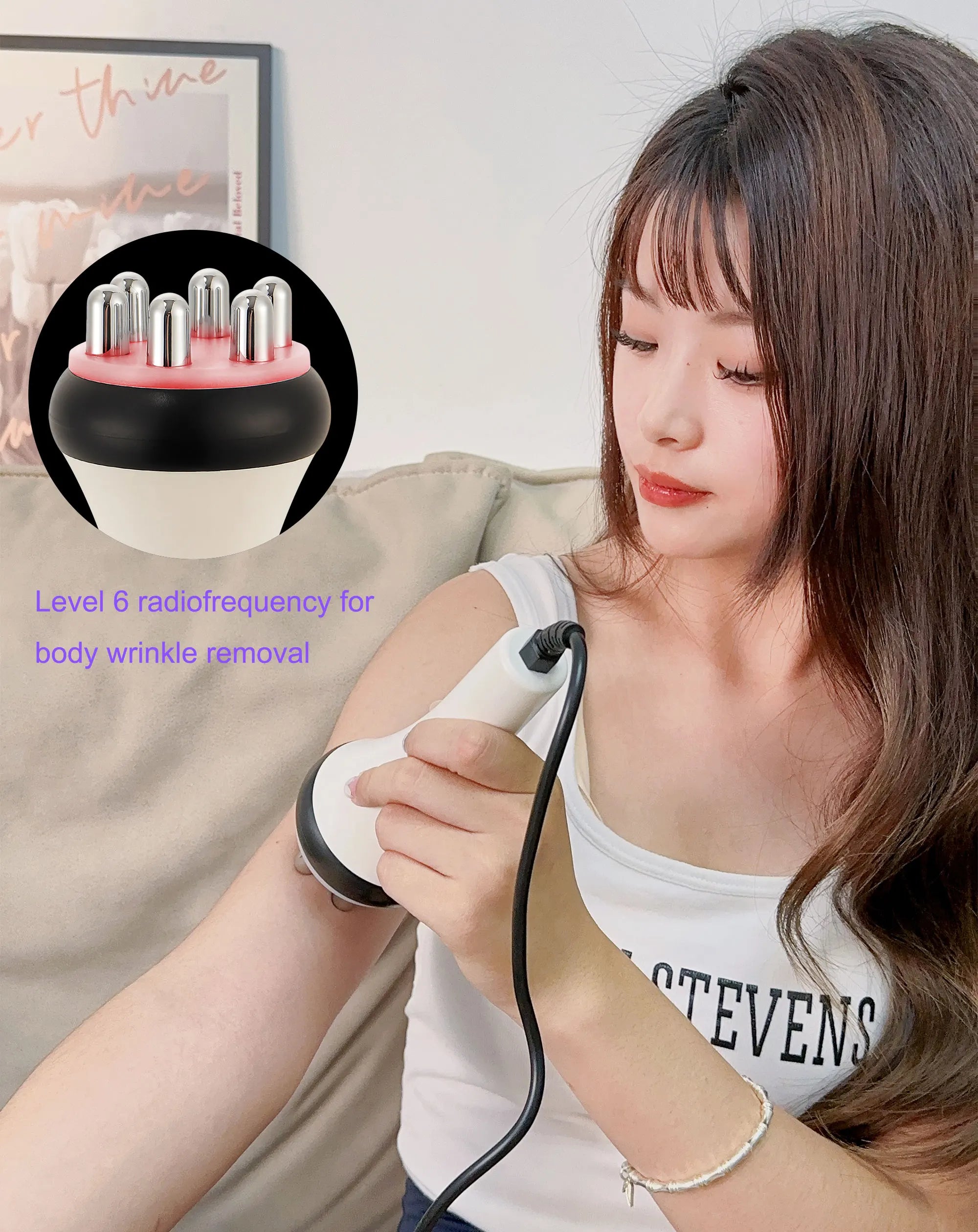 Ultrasonic Cavitation Body Slimmer with RF Skin Tightening - White Relaxation Treatment Tidesmit