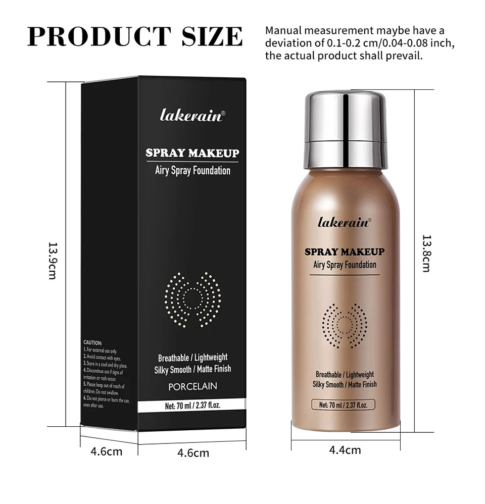 Tidesmit natural lightweight spray foundation with matte finish and long-lasting waterproof coverage for face makeup