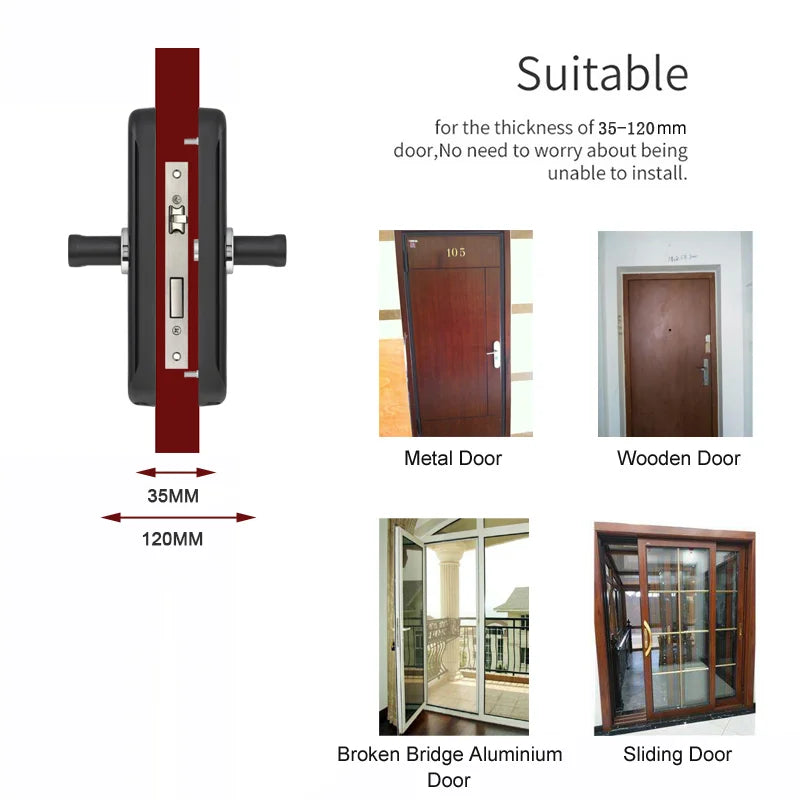 WiFi Tuya APP English/Russian/Spanish/Portuguese Voice Digital 3D Face Recognition Fingerprint Smart Door Lock
