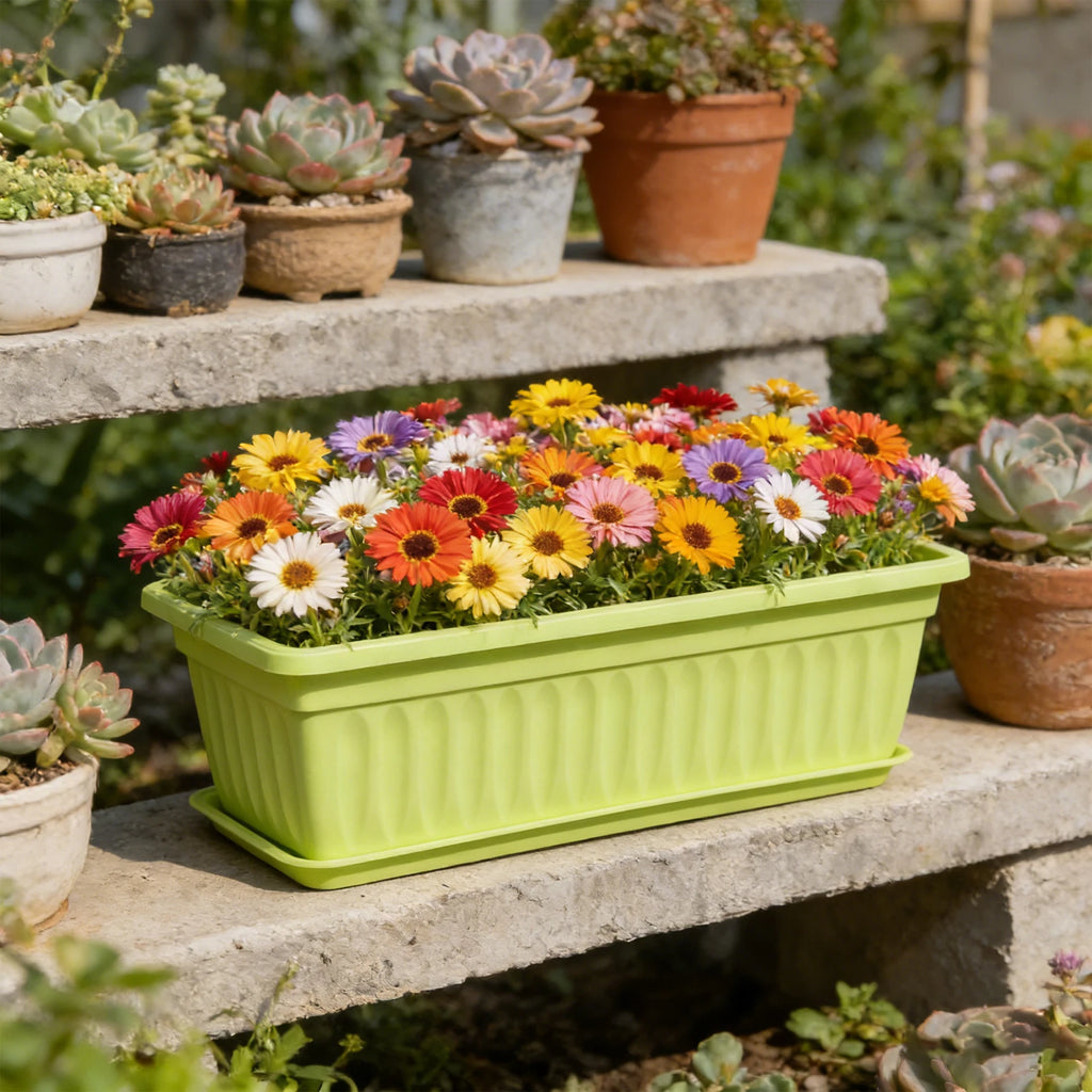Plastic Vegetable Planters Rectangular Flowerpots For Balcony Indoor Gardening Breathable Plants Pots Garden Tools