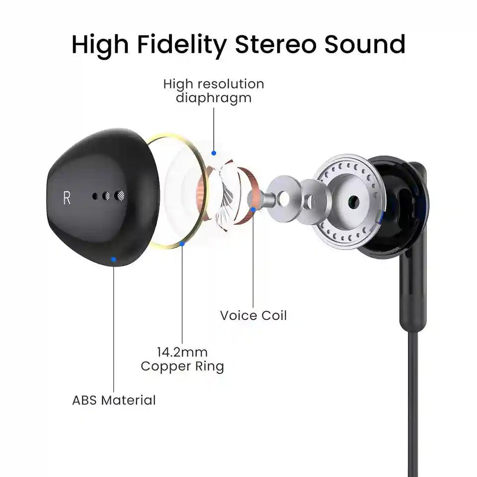 USB-C Wired Headphones for Samsung Galaxy S24 S23 - HiFi Stereo Audio Tidesmit