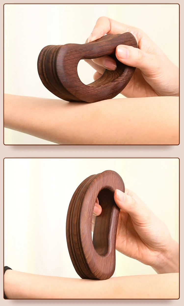 Gua Sha Wood Massage Tool for Lymphatic Drainage and Stress Relief Relaxation Treatment Tidesmit