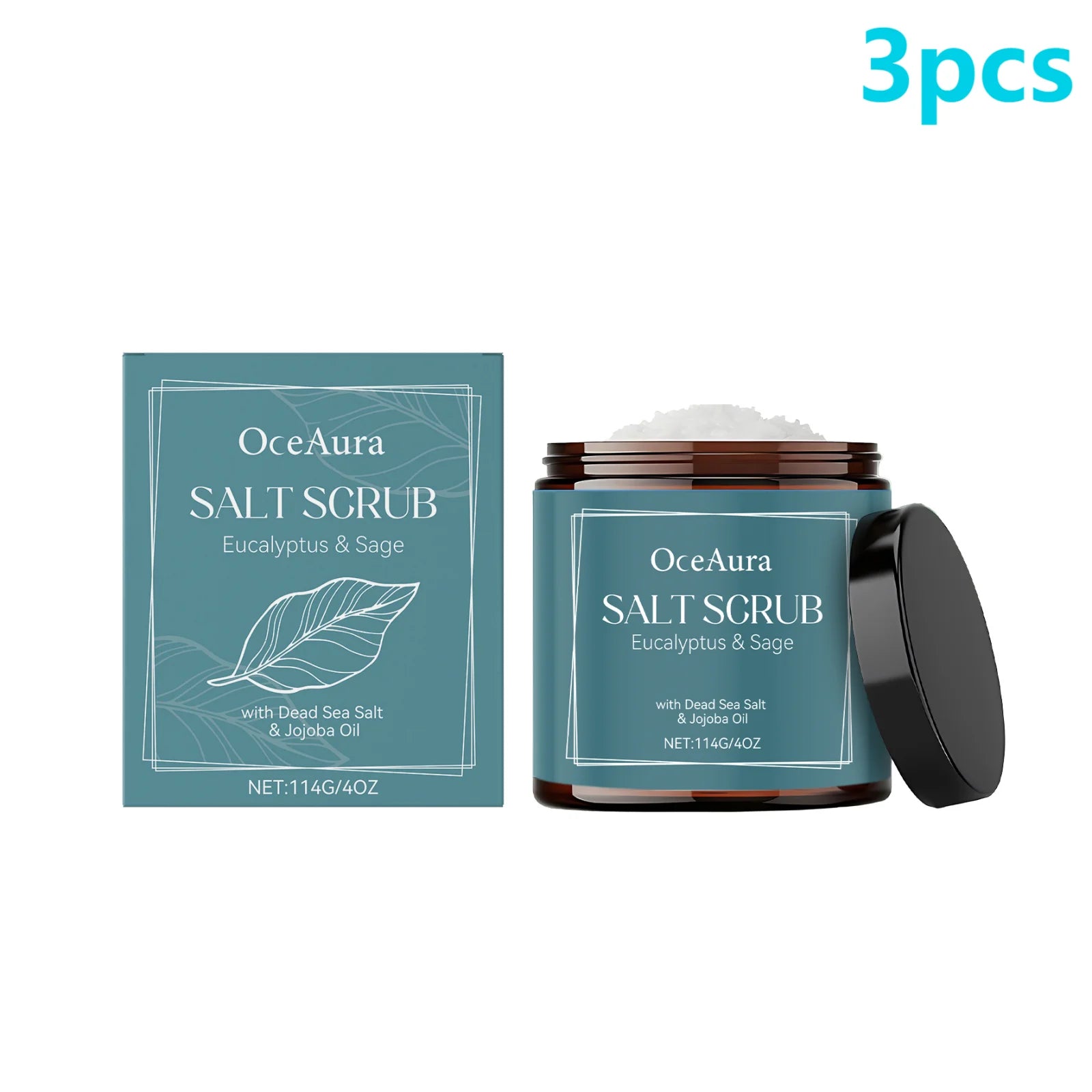 Dead Sea Salt Body Scrub with Jojoba Oil for Smooth Skin - Tidesmit Scrubs Treatments 3pcs Tidesmit