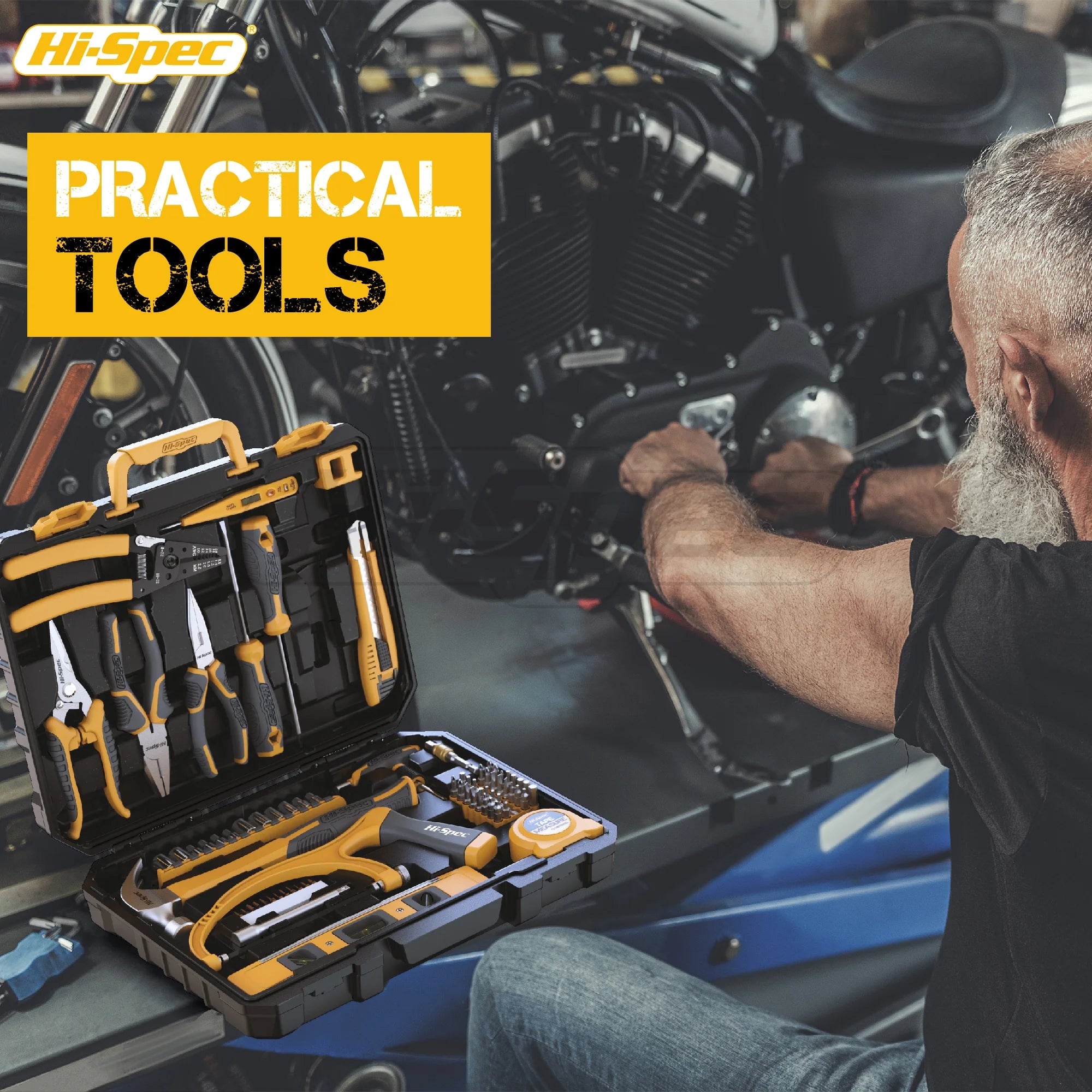 Hi-Spec 82 Pieces Household Tool Kit Set Workshop Hardware Daily Hand Tool Sets for Home Repair in Plastic Tool Box Storage Case