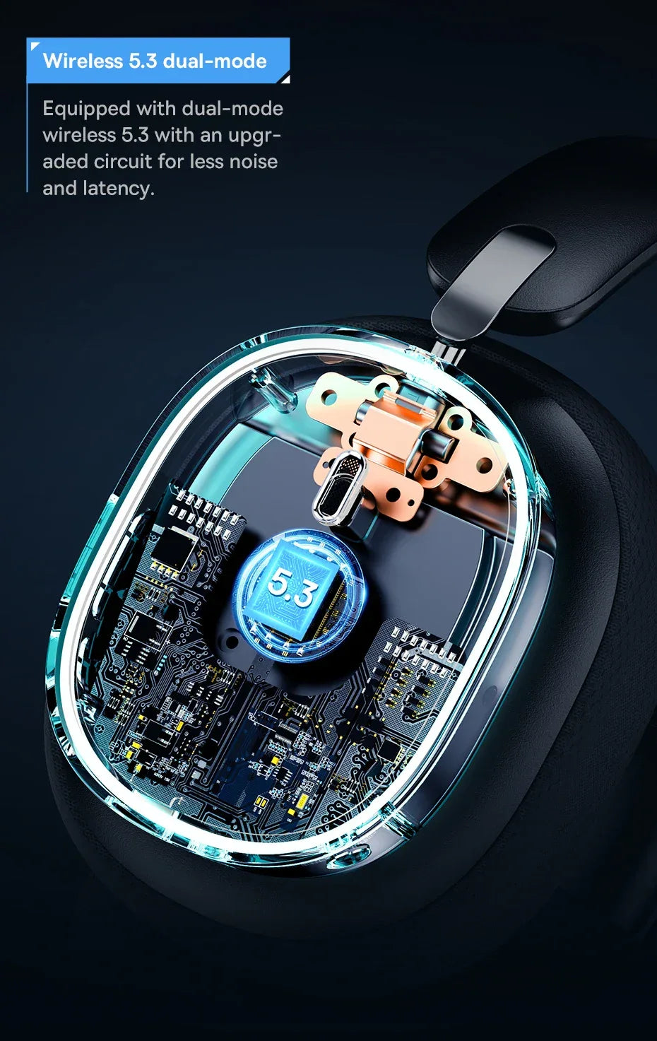 Wireless Gaming Headset Bluetooth 5.3 40mm Driver Tidesmit 01 Tidesmit