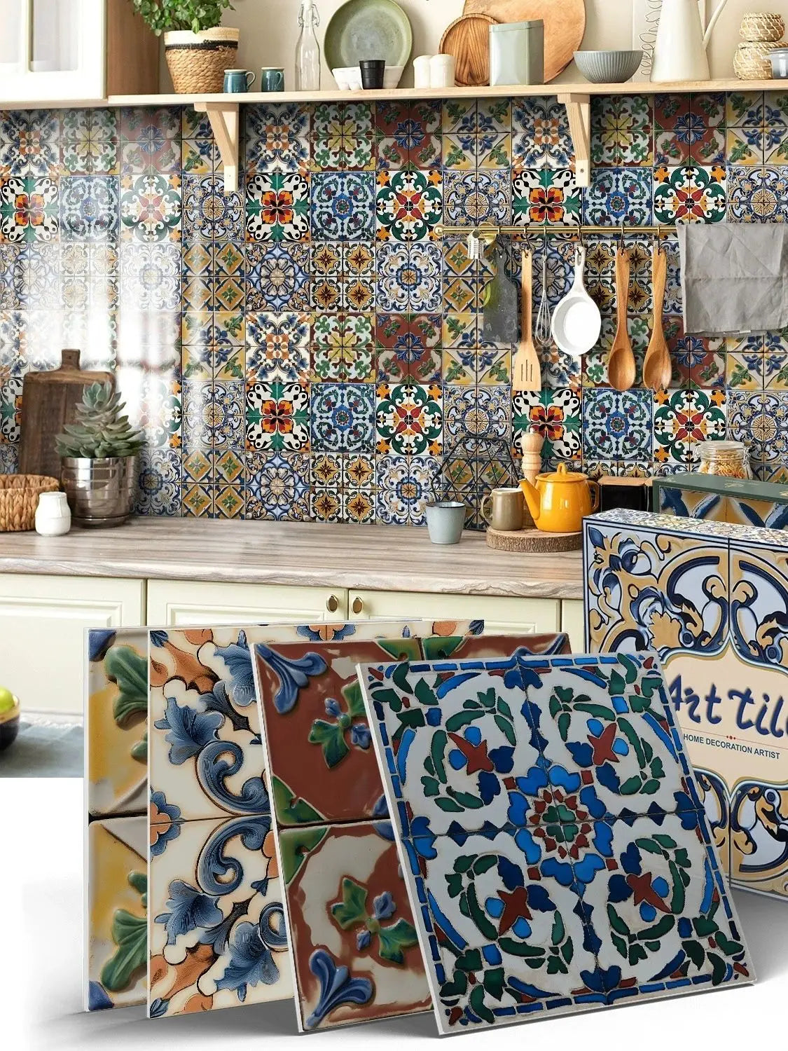 12 /24pcs Mosaic Tile Stickers Crystal PE Backsplash Tile for Kitchen Peel and Stick Self Adhesive Tiles Decal for Kitchen Bath