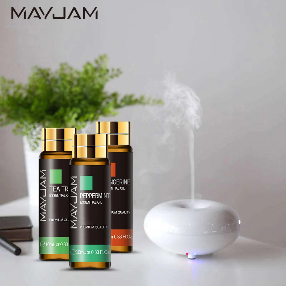 MAYJAM Lavender Jasmine Eucalyptus Vanilla Sandalwood Mint 10ml Natural Plant Essential Oil with Dropper For Diffuser Humidifier