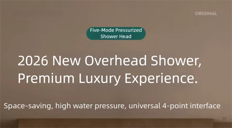 5 Mode Adjustable Rain Shower Head High Pressure Large Flow Ceiling Mounted Spray Portable Shower Nozzle for Home Hotel Bathroom