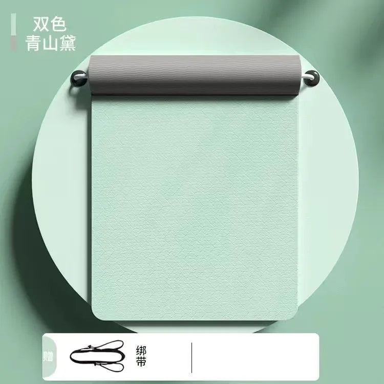 Widened TPE Yoga Mat Thickened Anti Slip Dance Fitness Mat Household Silent Shock Absorption Sports Jump Rope Mat Slight Defects