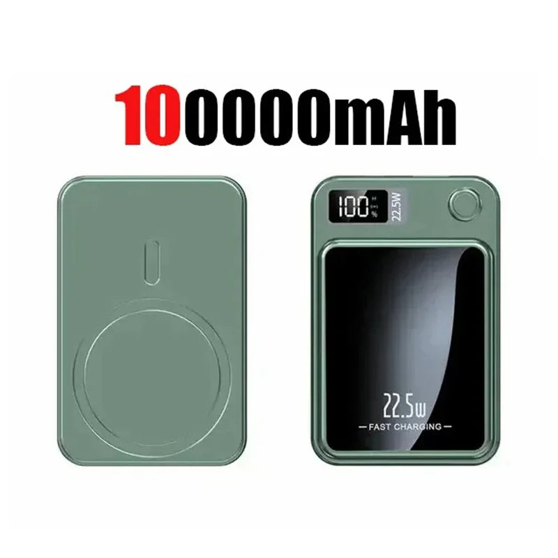 Tidesmit 100000mAh Magnetic Fast Charging Power Bank - High Capacity Green 100000mAh Tidesmit