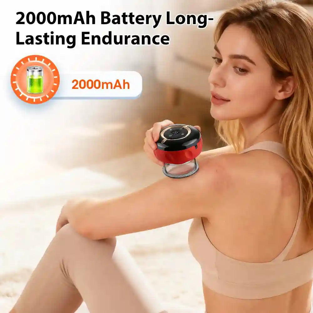 Electric Cupping Massager: 12-Gear Heat Therapy for Muscle Relief Massage Roller Tidesmit