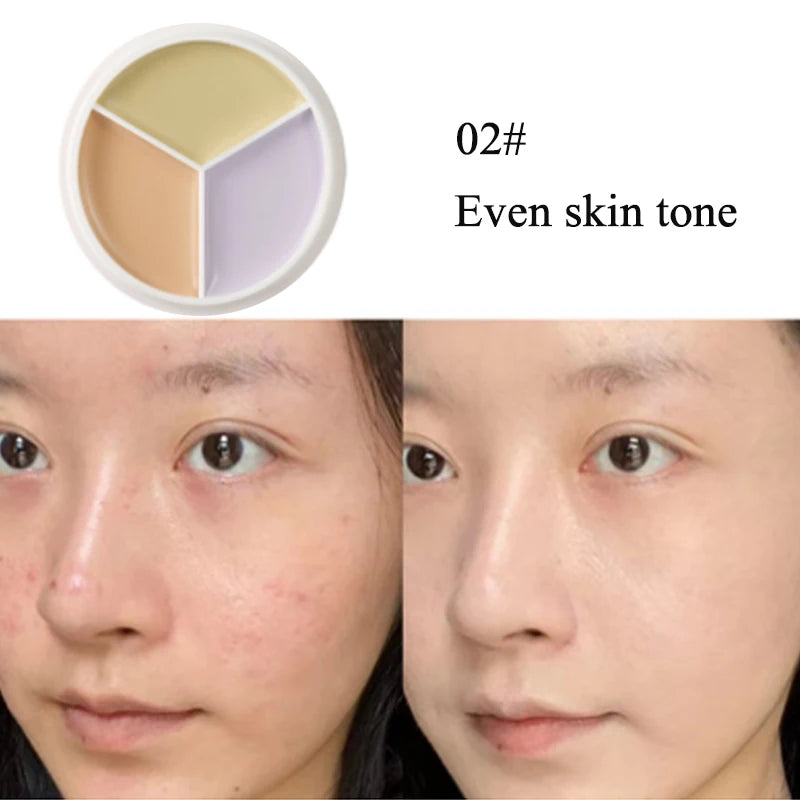 Tidesmit 3 color concealer palette showing creamy texture and high coverage shades for dark circles and contouring