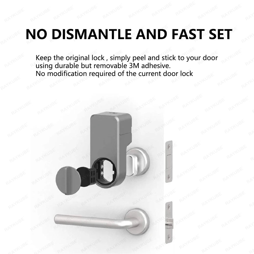 New RAYKUBE A1 Ultra Tuya BLE Intelligent Electronic Door Lock Fingerprint Keypad FPT1 Unlock No-dig Installation for Smart Home