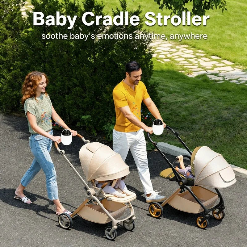 Portable Baby Stroller Rocker Baby Sleep Soothing Device Wireless Bluetooth Sleep Aid Vibrating With Soothing Music White Noise