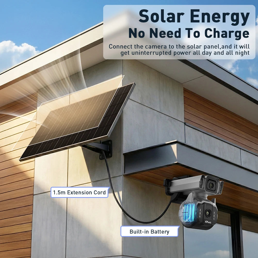 LS VISION Outdoor Surveillance Solar Camera 4g 12X Optical Zoom Cctv Home Cam With 24/7 Video Recording Dual Screen AOV Tracking