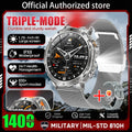 New Military ULtra 1400mAh Huge Battery SmartWatch Two Flashlight 10ATMan Waterproof HD Call 1.73“ 100+Sports Smart watch Man